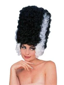 Frankenstein Monsterbraut Perücke Schwarz / Weiß