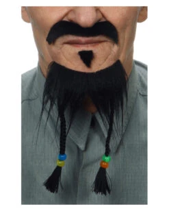 Schwarzes 3-teiliges Bart Set