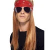 90er Rockstar Perücke Axel Mit Stirnband & Brille
