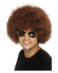 Braune Afro Perücke