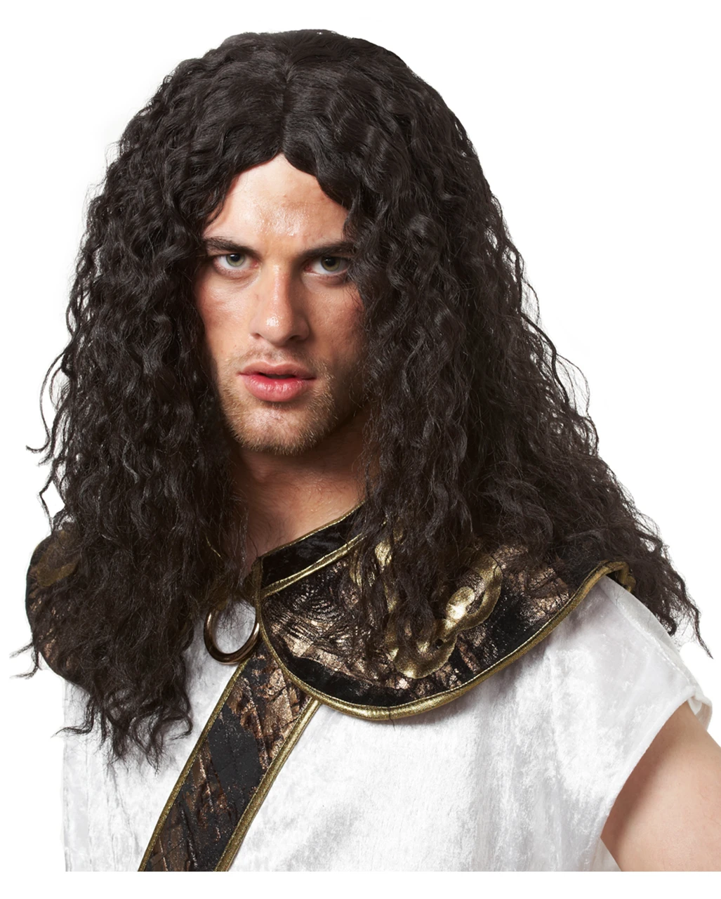 Schwarze Barbaren Perücke Mit Locken 1 Schwarze Barbaren Perücke Mit Locken