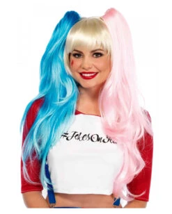 Halloween Perücken Geschäft 14 Cosplay Zopf-Perücke Hellblau/Rosa