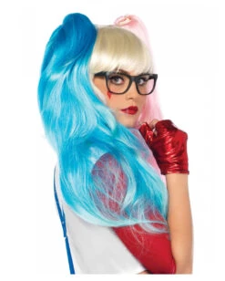 Halloween Perücken Geschäft -Halloween Perücken Geschäft cosplay peruecke mit abnehmbaren zoepfen hellblau pink deviant doll wig light blue pink with clip on pony tails 36192 02
