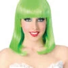 Neongrüne Damen Perücke Glatt