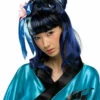 Schwarz-blaue Dragon Lady Perücke