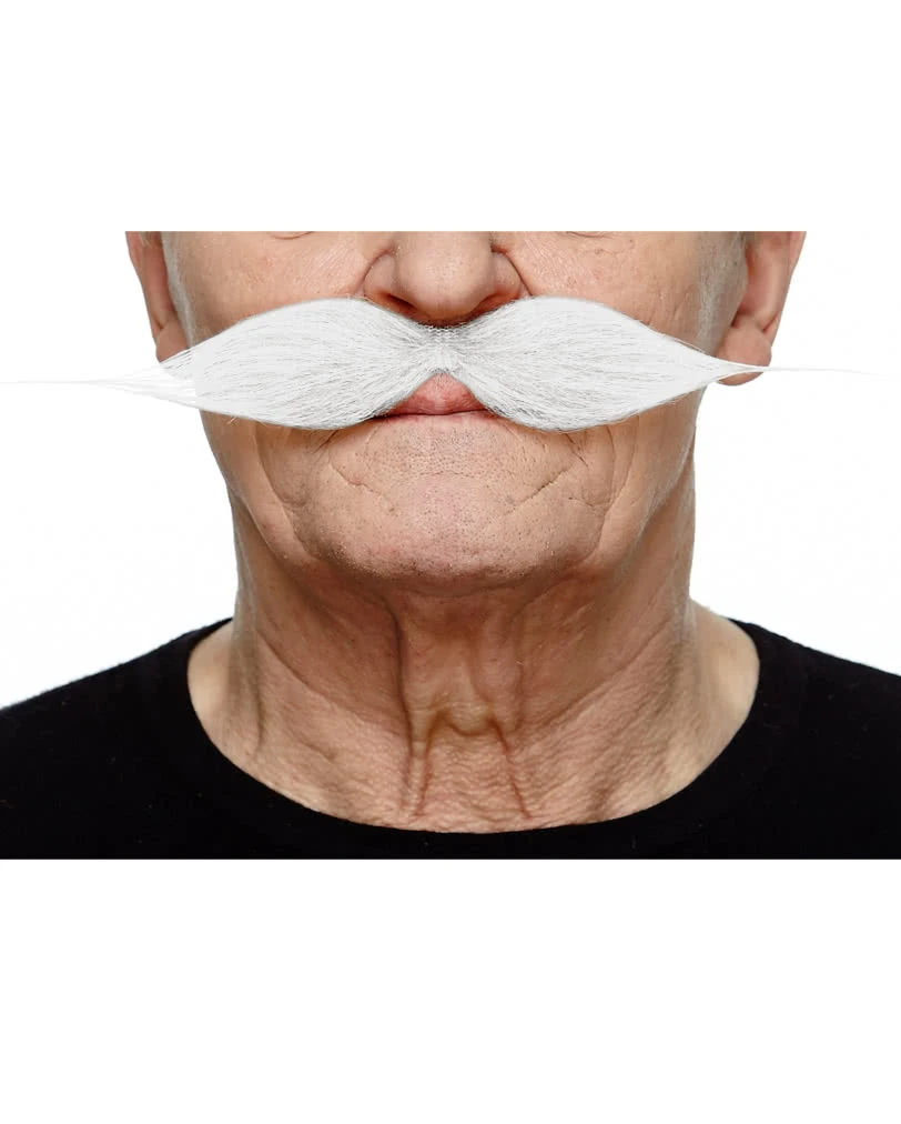 Auffallender Knebelbart Weiß 1 Auffallender Knebelbart Weiß