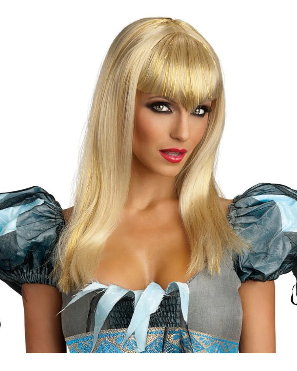 Blonde Glitter Vamp Perücke 1 Blonde Glitter Vamp Perücke