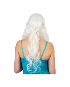 Drachen Königin Perücke Weiß 5 Drachen Königin Perücke Weiß -Halloween Perücken Geschäft goettinnen peruecke platinblond drachenmutter peruecke platinum goddess wig 25885 3