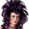 Gothic Teufelin Perücke Violett Schwarz