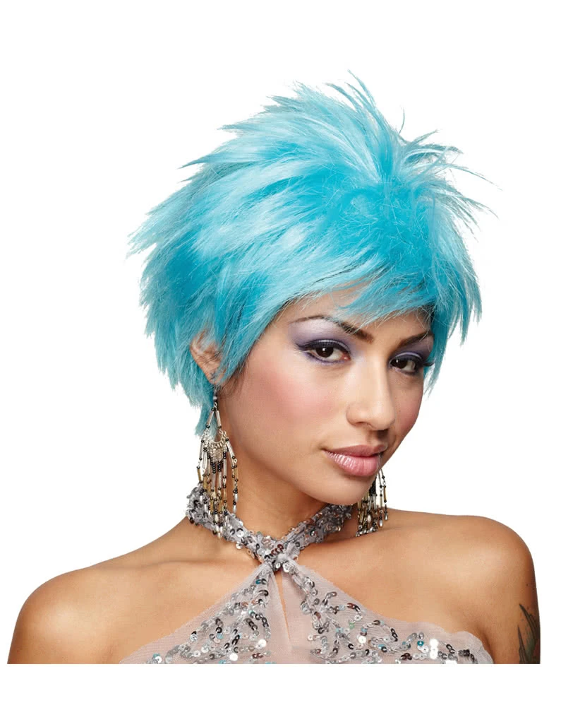 Neonblaue Cosplay Perücke 1 Neonblaue Cosplay Perücke