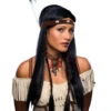 Indianerin Perücke Mit Mittelscheitel & Stirnband