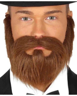 Brauner Vollbart Mit Schnäuzer