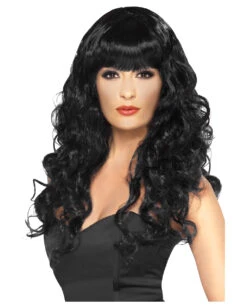 Siren Langhaar Perücke Schwarz