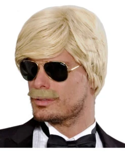 Playboy Herrenperücke Mit Schnäuzer Blond