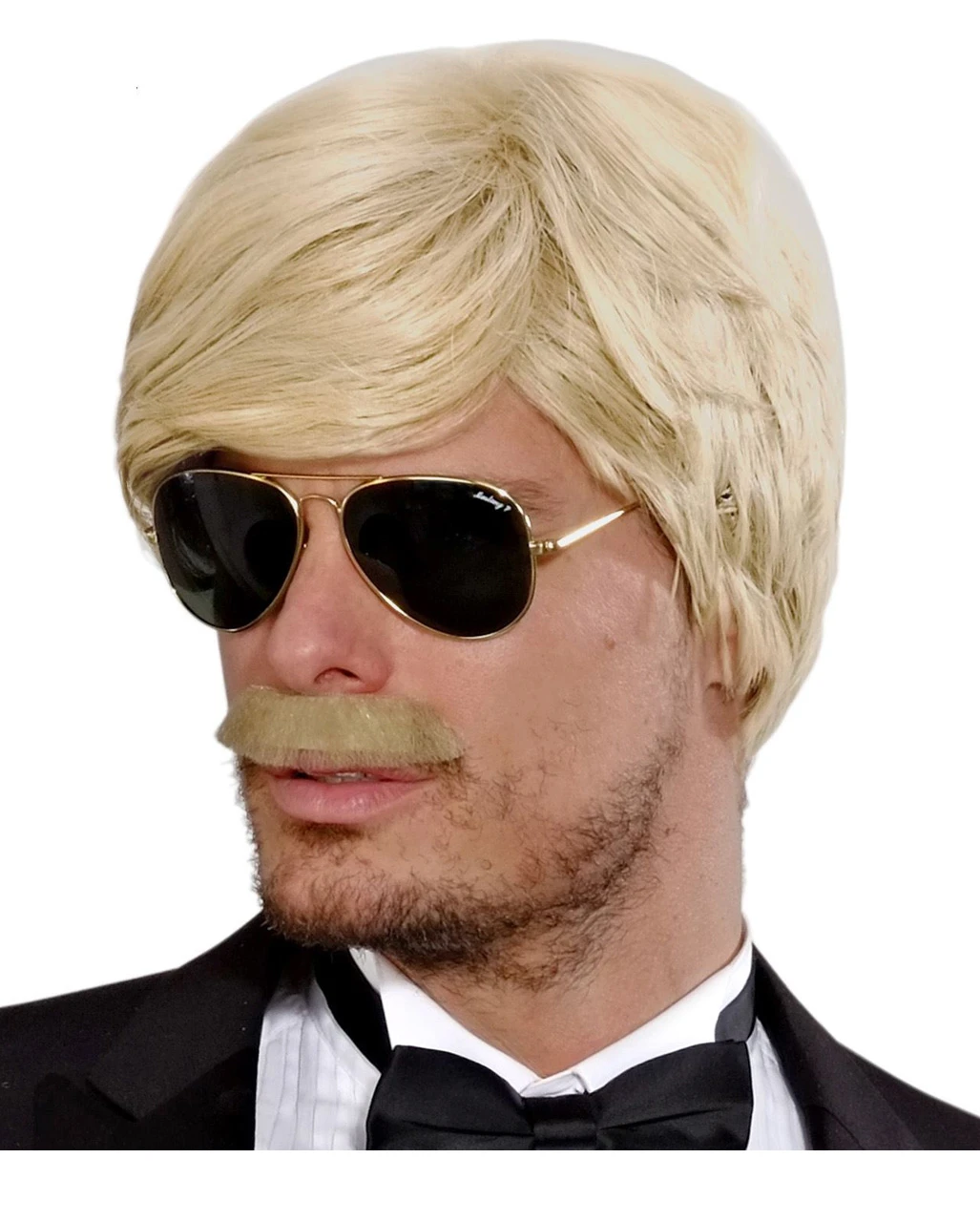 Playboy Herrenperücke Mit Schnäuzer Blond 1 Playboy Herrenperücke Mit Schnäuzer Blond