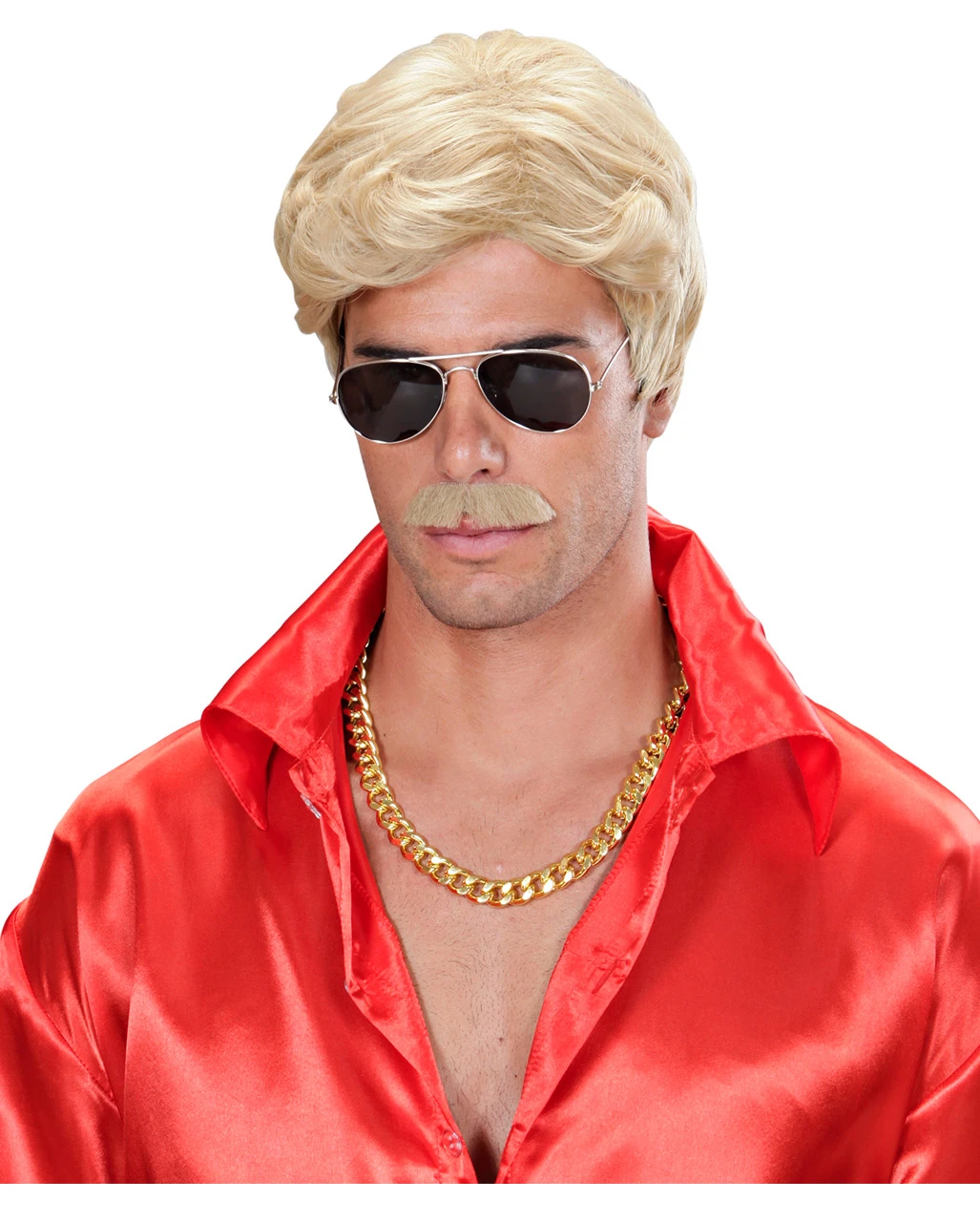 Playboy Herrenperücke Mit Schnäuzer Blond 2 Playboy Herrenperücke Mit Schnäuzer Blond – Bild 2