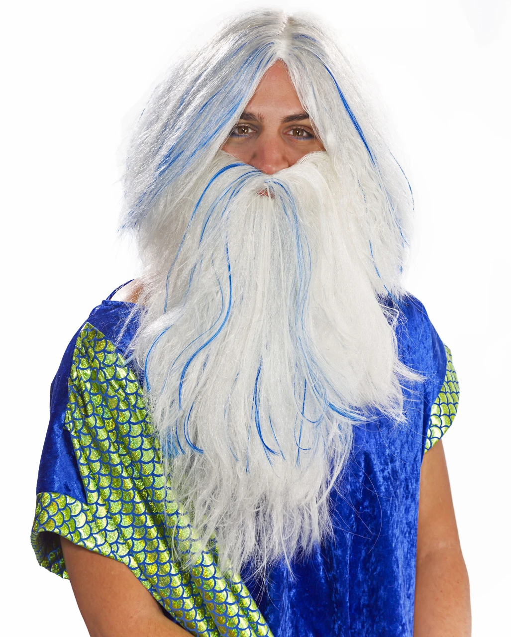 Weiße Neptun Perücke Mit Strähnen 1 Weiße Neptun Perücke Mit Strähnen