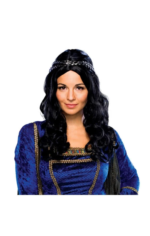 Renaissance Frauenperücke Schwarz 1 Renaissance Frauenperücke Schwarz