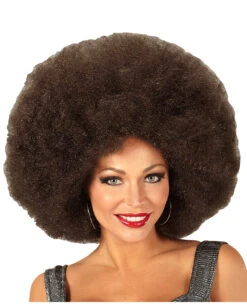 XL Afro Perücke Braun