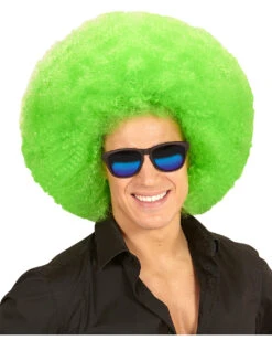 XL Afro Perücke Grün -Halloween Perücken Geschäft riesige afro peruecke gruen neon green afro wig 38098 03
