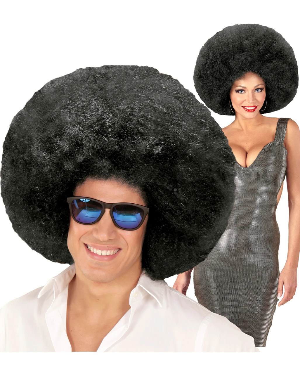 XL Afro Perücke Schwarz 1 XL Afro Perücke Schwarz