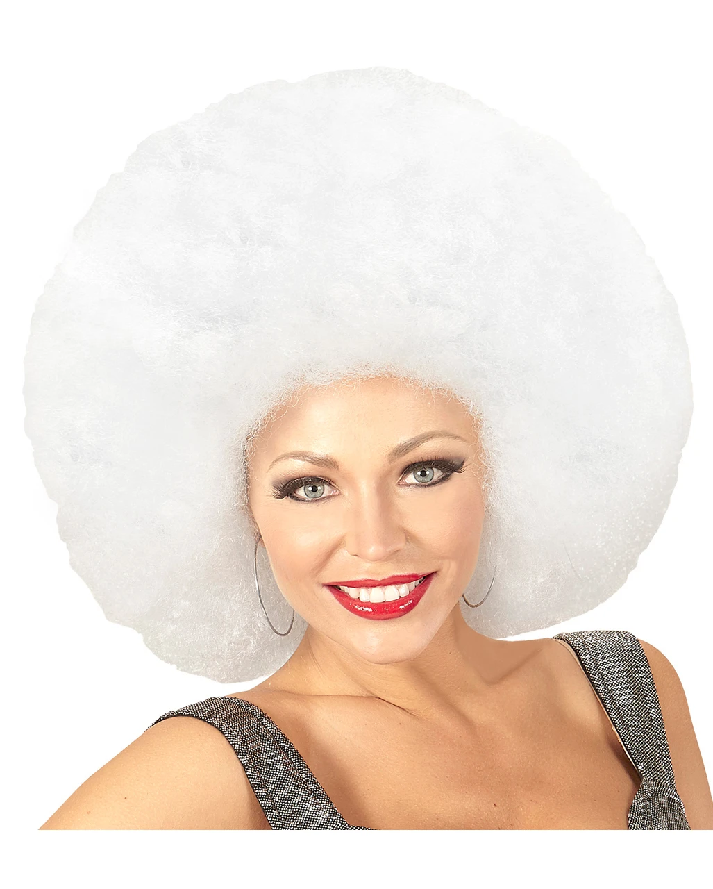 XL Afro Perücke Weiß 2 XL Afro Perücke Weiß – Bild 2