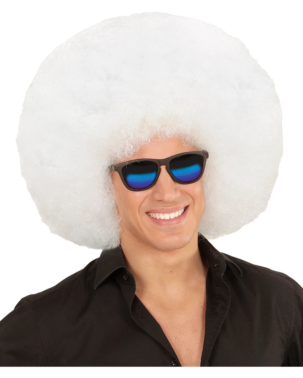 XL Afro Perücke Weiß 3 XL Afro Perücke Weiß – Bild 3