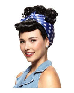 50er Jahre Damenperücke Schwarz