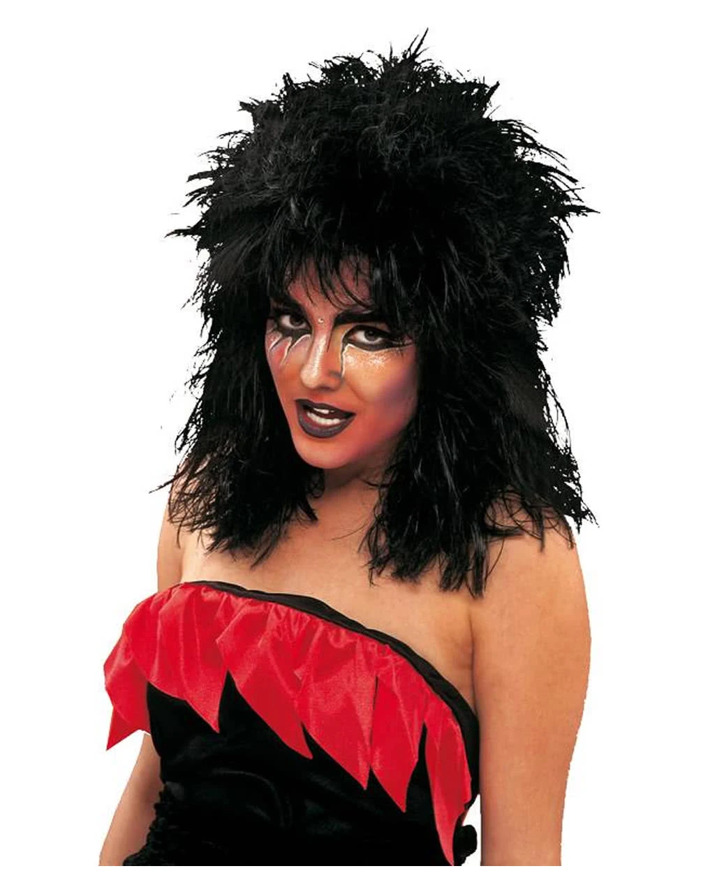 Schwarze Rocker Langhaarperücke 1 Schwarze Rocker Langhaarperücke