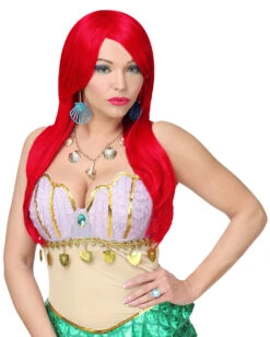 Rote Damen Langhaarperücke "Jessica" -Halloween Perücken Geschäft rote cosplay langhaar peruecke jessica red cosplay wig meerjungfrauen peruecke faschingsperuecke 36538 03