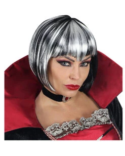 Halloween Pagen Perücke Schwarz-Weiß