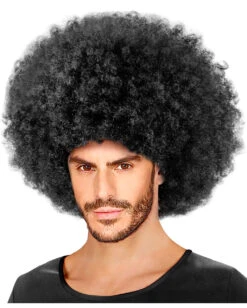 Schwarze Ultra Afro Perücke Unisex -Halloween Perücken Geschäft schwarze mega afro peruecke unisex schwarze ultra lockenperuecke faschingsperuecke black mega afro wig 39699 003