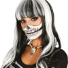 Skull Perücke Schwarz-weiß