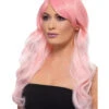 Wellige Rosa Ombre Langhaar Perücke