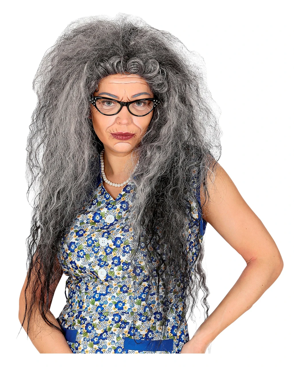 Graue Wilde Hexen Perücke 2 Graue Wilde Hexen Perücke – Bild 2