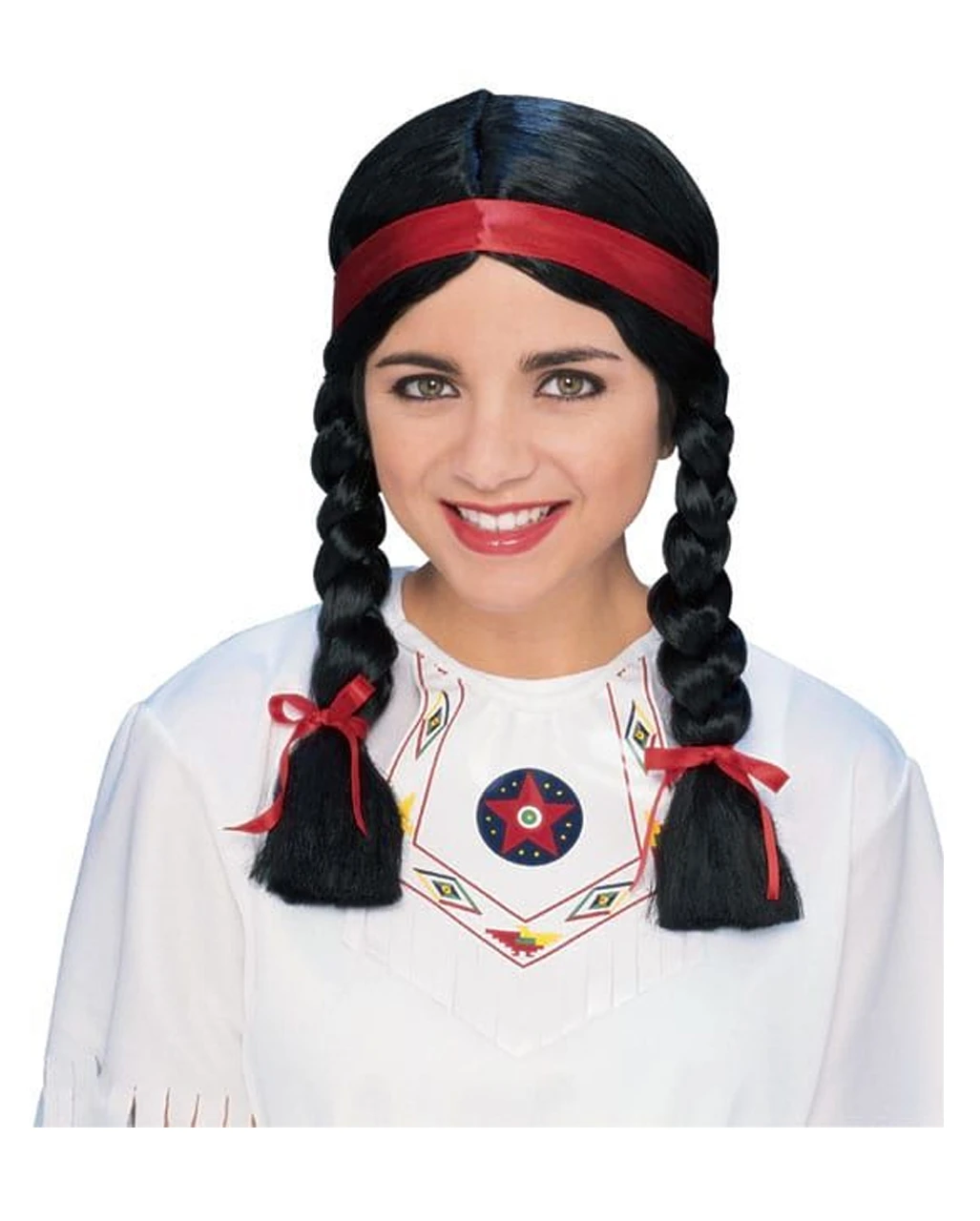Squaw Perücke Mit Zöpfen 1 Squaw Perücke Mit Zöpfen